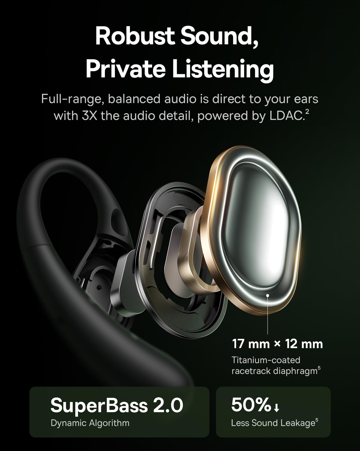 Baseus Eli Sport 2 Open-Ear Headphones Wireless Earbuds,Secure Earhook Sport Design,Ultra-Comfort,4-Mic Clear Calls, IP57 Waterproof,45H Play…