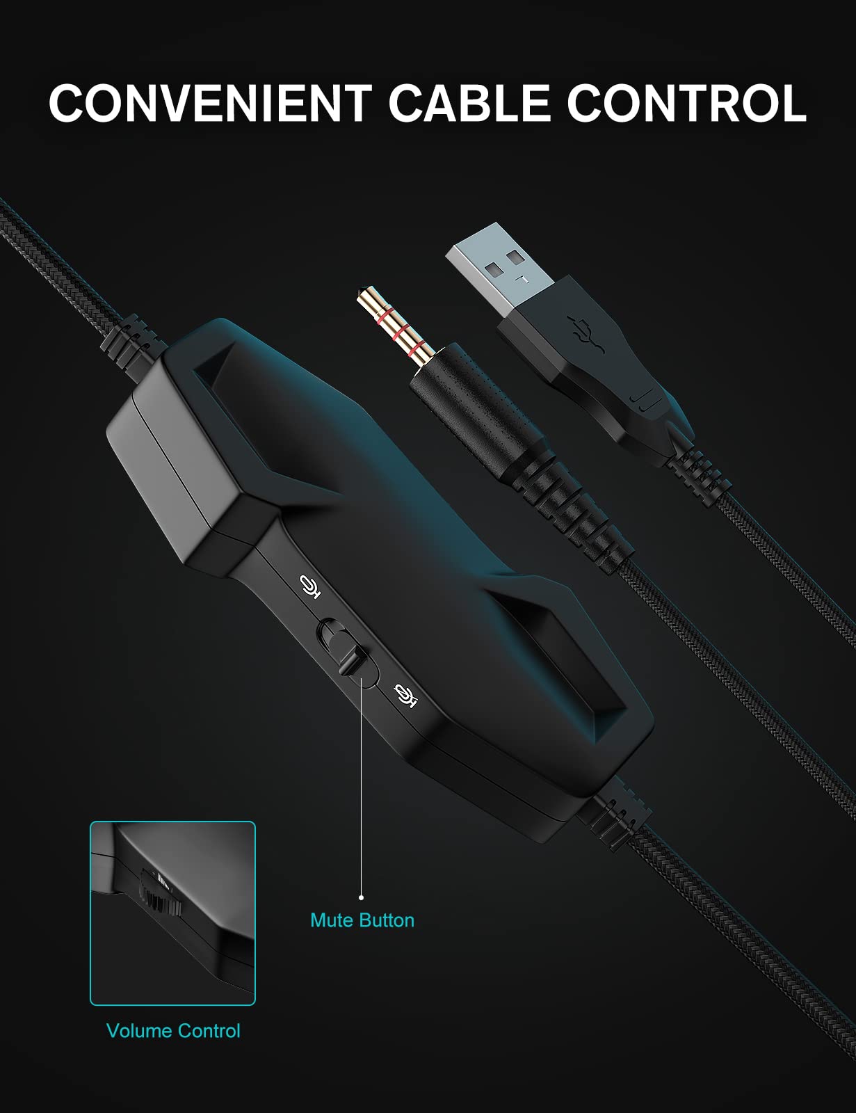 ZIUMIER Gaming Headset with Microphone, Compatible with PS4 PS5 Xbox One PC Laptop, Over-Ear Headphones with LED RGB Light, Noise Canceling Mic, 7.1