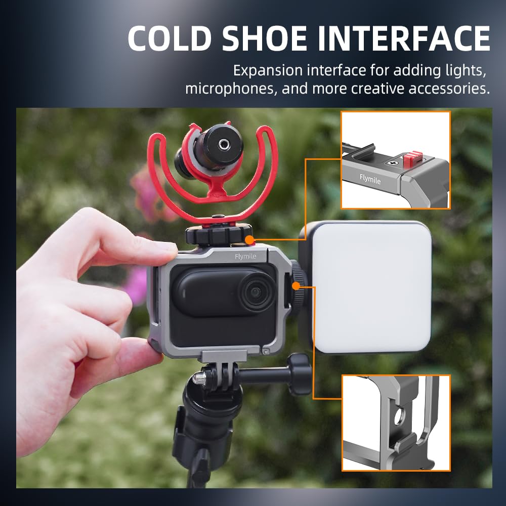 Coyktonty Cage for Insta360 GO 3S/GO 3, Aluminum Alloy Quick-Release Protective Frame with a Cold Boot Slot and Adapter, it can be Connected to a