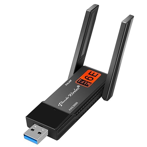 Panda Wireless PAU0F AXE3000 Tri Band (2.4/5 / 6 GHz) WiFi 6E USB 3.0 Adapter - Windows 10/11, Zorin, MX Linux, EndeavourOS, Mint, Ubuntu, Manjaro