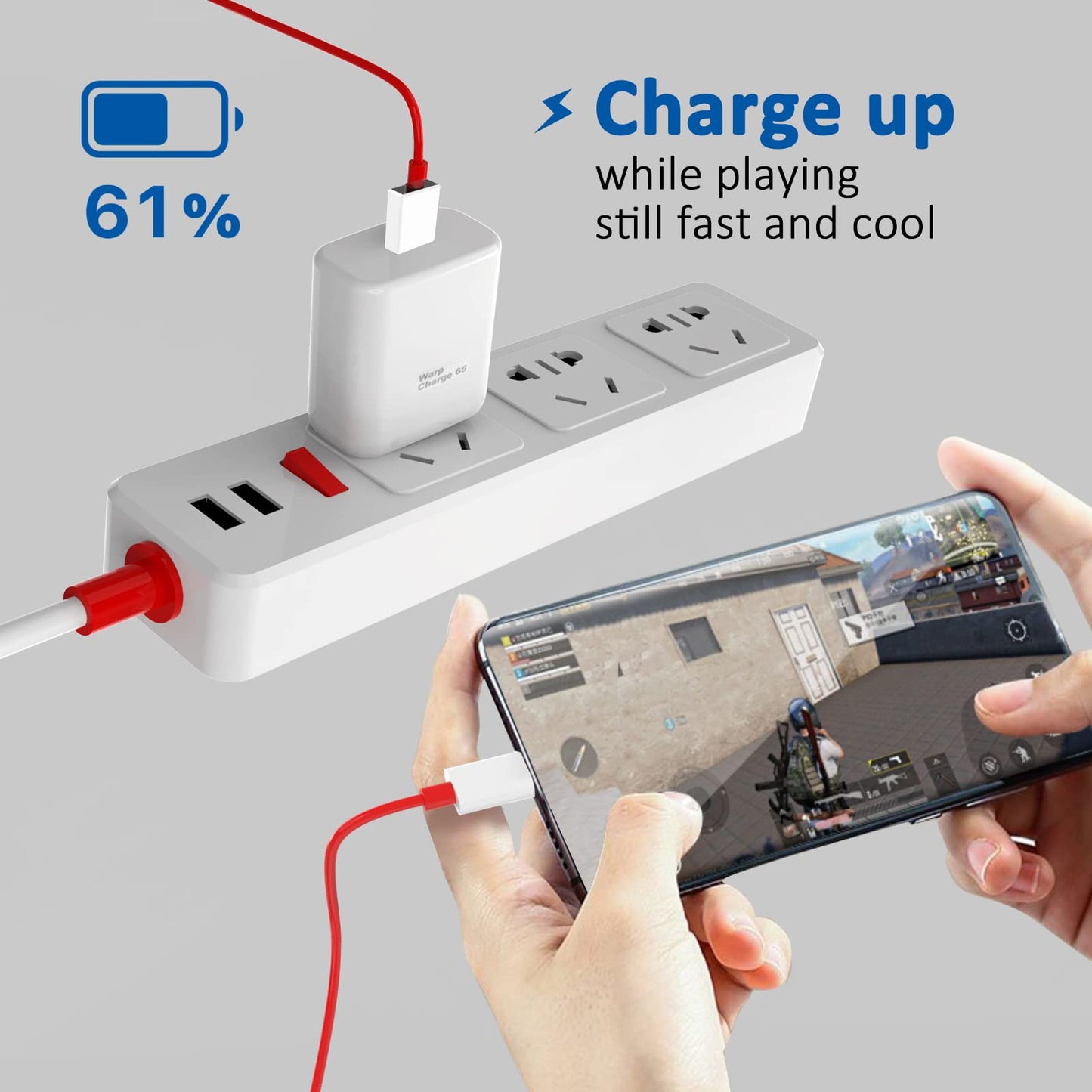 OnePlus 65W Warp Charger for OnePlus 9R/9RT/9/9 Pro/Nord 2 5G/8T Fast Charge Power Adapter with 3.3 ft USB C Cable