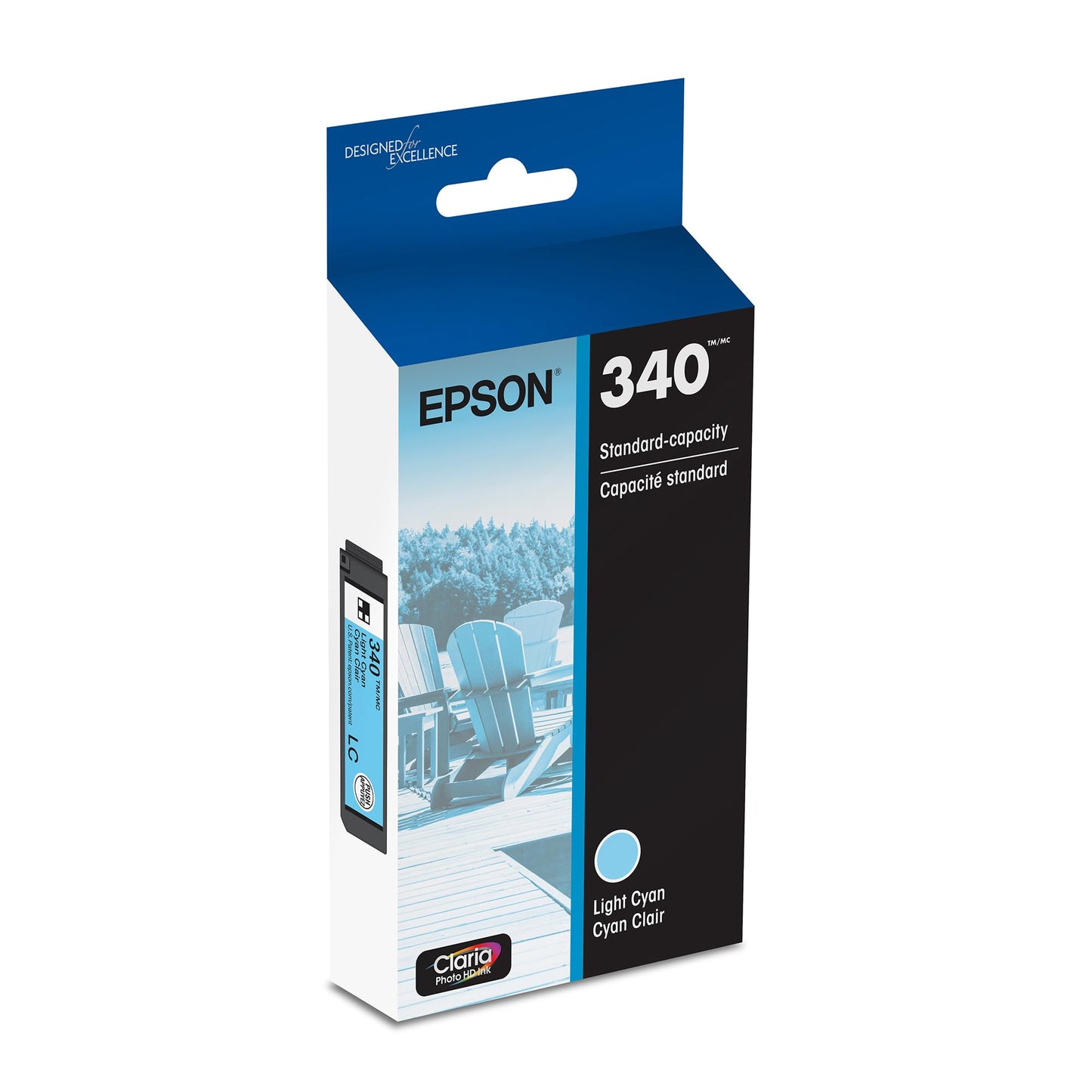 Epson 340 Claria Photo HD Ink Standard Capacity Light Cyan Cartridge (T340520-S) Works with Expression Photo XP-8800