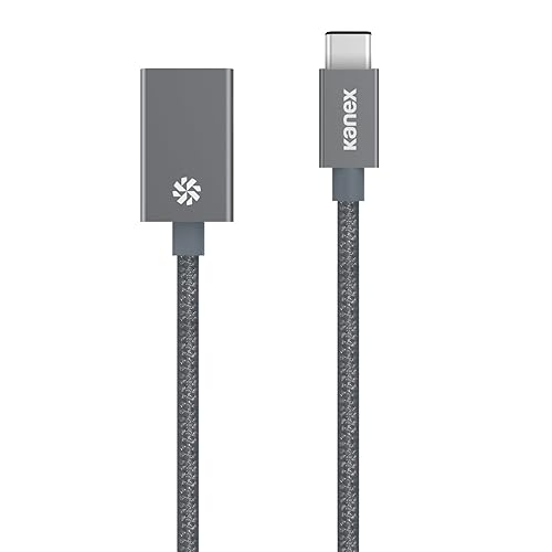 Kanex USB-C to USB 3.0 Adapter with DuraBraid Fiber 8.25 Inches (21cm) - Space Gray