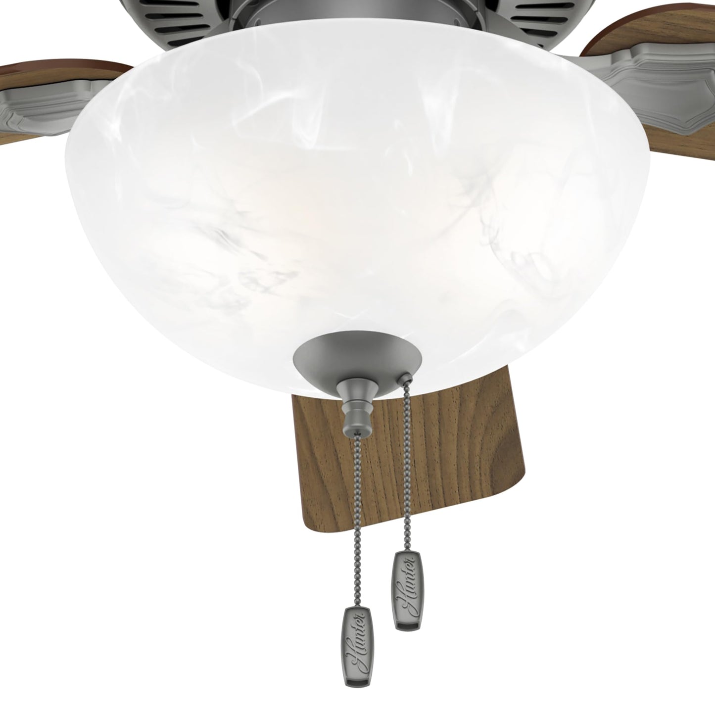 Hunter Swanson ENERGY STAR with LED Bowl 44 inch Matte Silver - Autumn Walnut