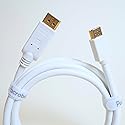 Pacroban DisplayPort (Source) to HDMI (Display) Cable 4K 60Hz White Cord, CL3 Rated Fire Safe - 6 Foot Uni-Directional