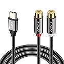 J&D USB C to 2 RCA Female Audio Cable, Gold Plated RCA Extension Cord Y Splitter, Compatible with iPhone 16/17 Series, Galaxy S23/S24/S25, Home