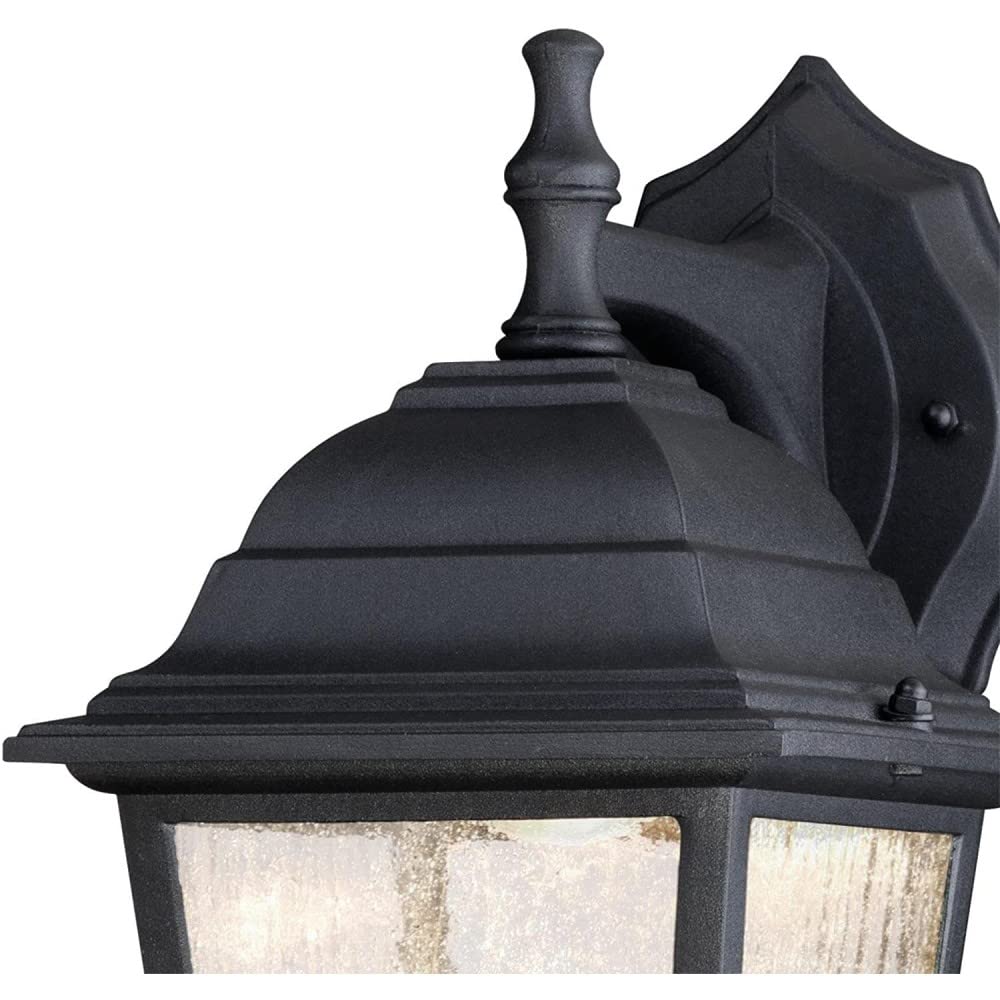 Westinghouse Lighting 6400100 One-Light Dimmable LED Outdoor Wall Fixture, Black Finish with Clear Seeded Glass