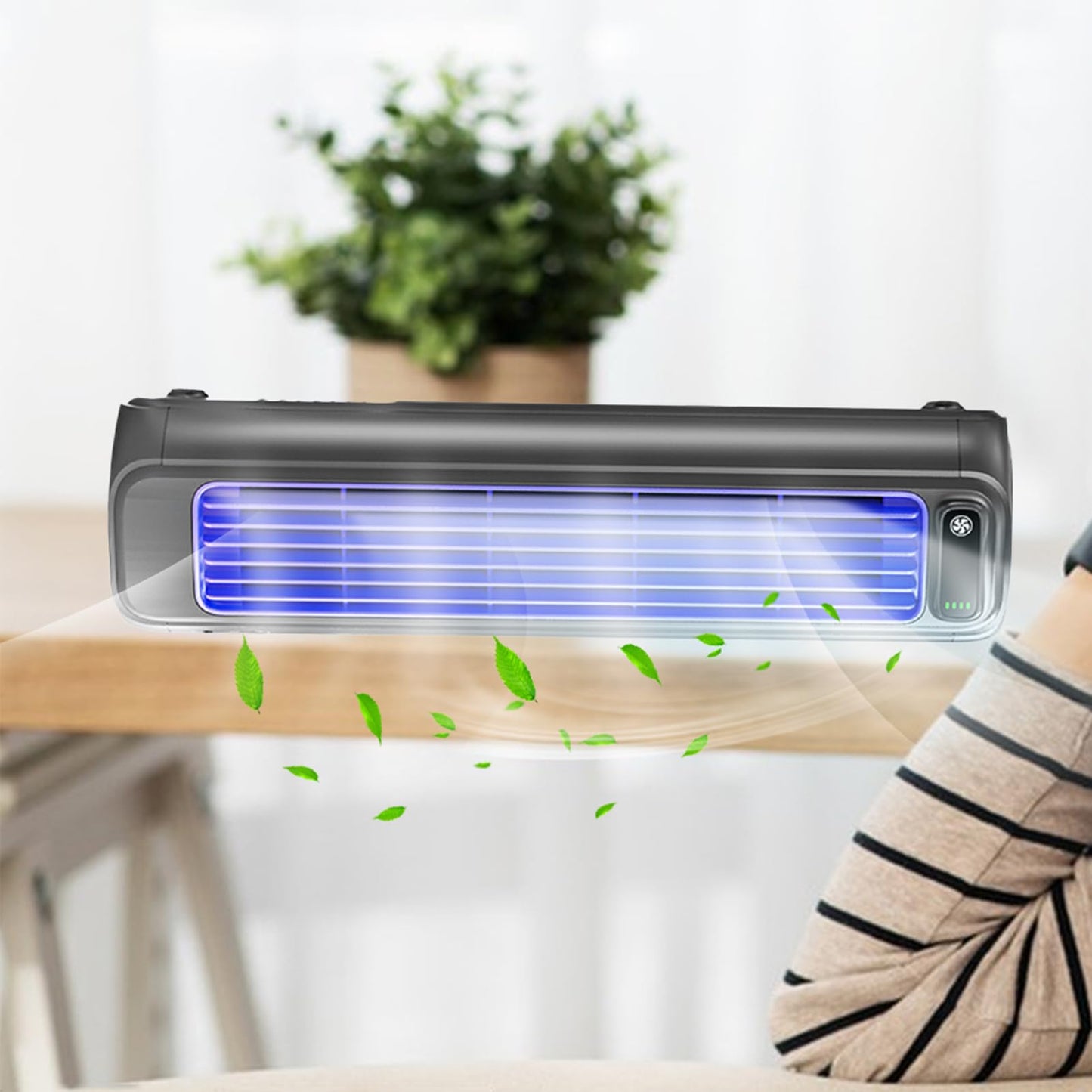 AOYEBO Bladeless Cold Air Fan - 3-Speed Settings & Space-Saving Design (Office/Bedroom Use, Compact Tower Fan) (B)