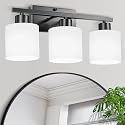 Capaaobc 3-Light Bathroom Vanity Light Fixture Over Mirror, Matte Black Bathroom Light Fixtures, Wall Sconces Lighting for Bedroom, Kitchen, Hallway