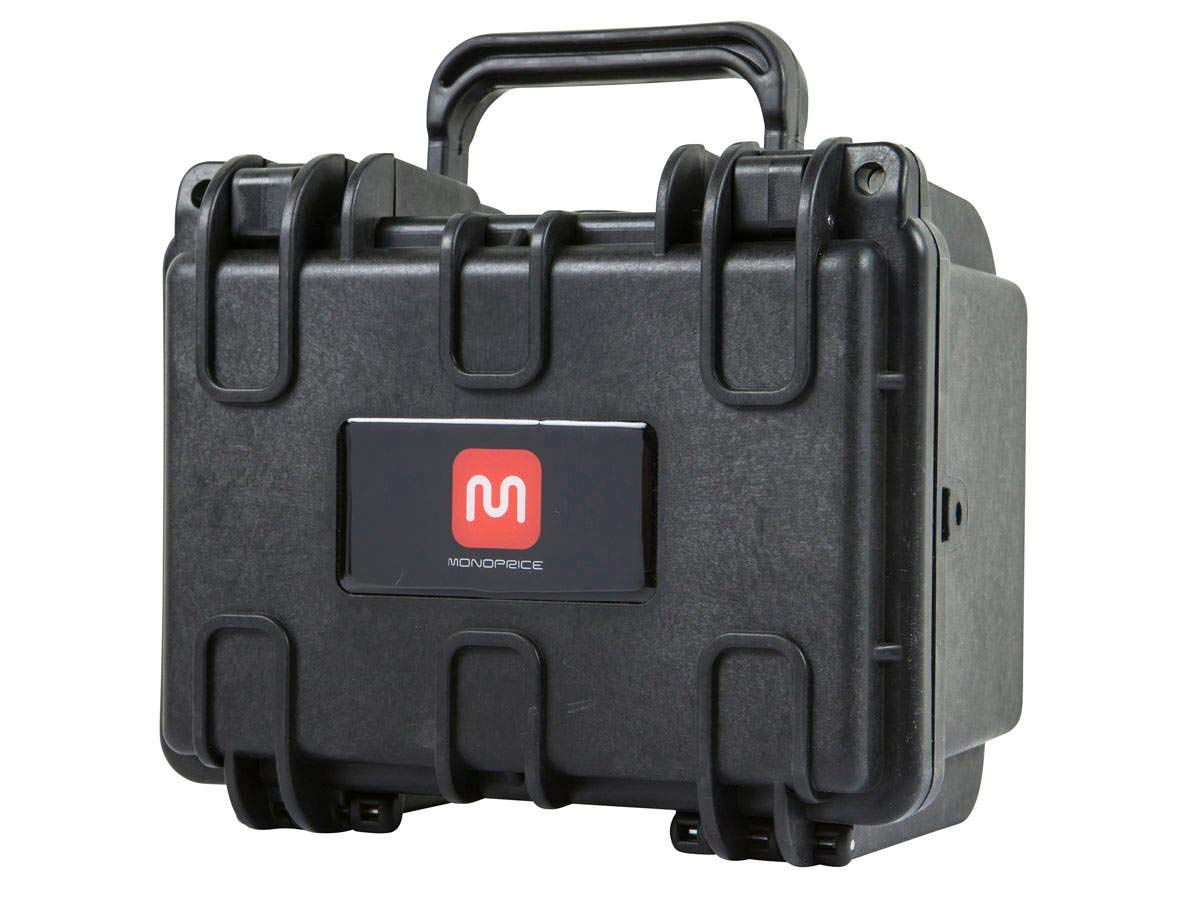 Pure Outdoor by Monoprice Weatherproof Hard Case with Customizable Foam, Shockproof, Lightweight, 8 x 7 x 6 in