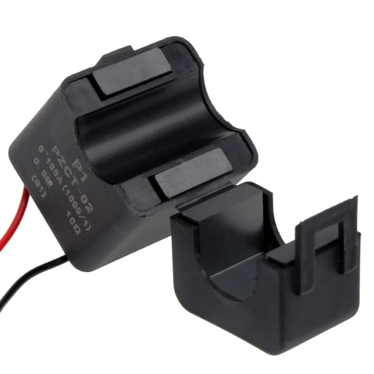 Split Core Current Transformer PZCT-02, 0-100A Range, 1.85x1.22x1.14 inches, Black