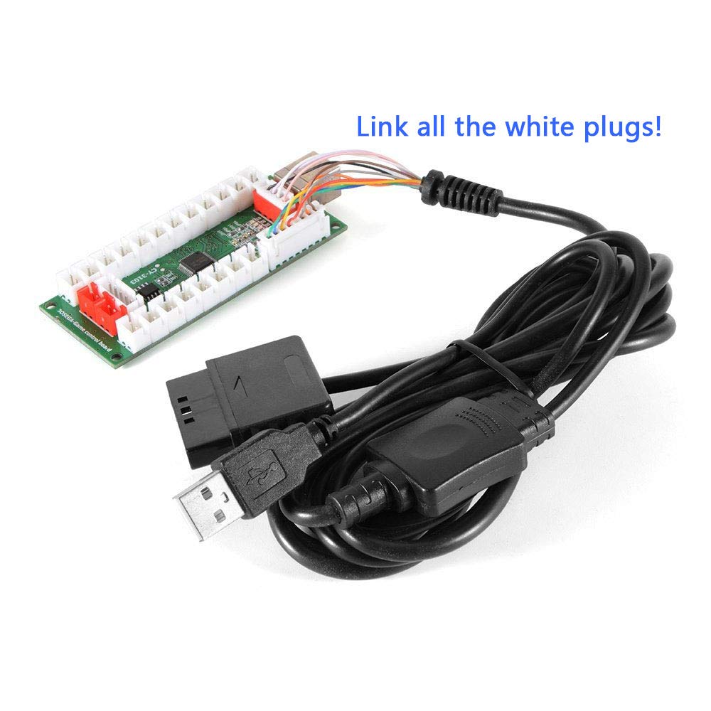 SJ@JX Arcade Controller Zero Delay Encoder PCB Board Arcade DIY Kit Joystick Button 5V Power for PC Raspberry Pi Android PS2 PS3