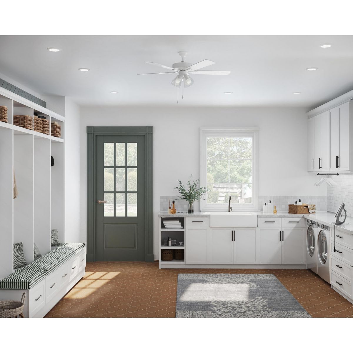 Progress Lighting AirPro 52 in. White 5-Blade AC Motor Transitional Ceiling Fan