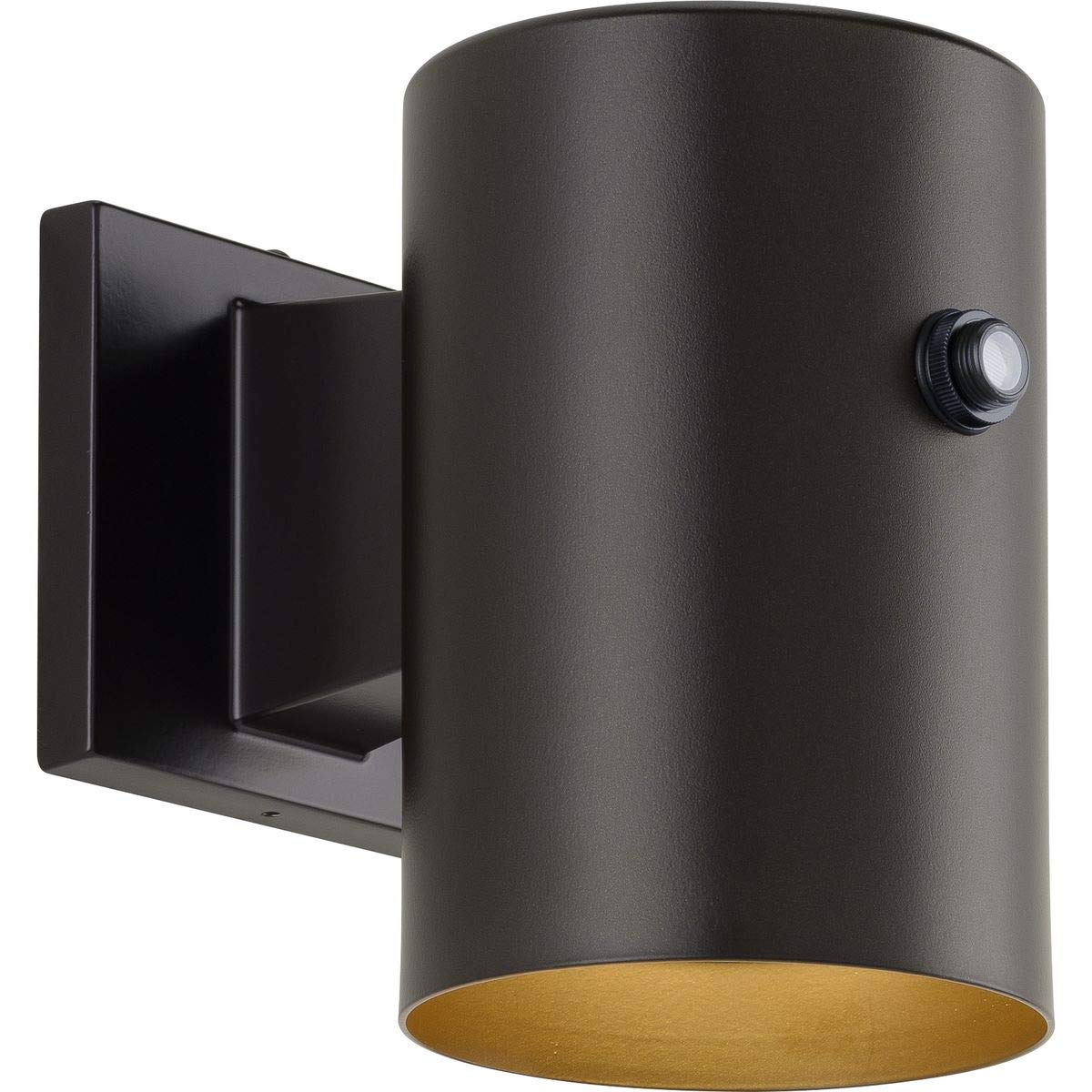 Progress Lighting 1-Light 5-Inch Modern Outdoor LED Small Wall Lantern Light with Photocell, Cylinder Collection, Indoor & Outdoor, P550101-020-30