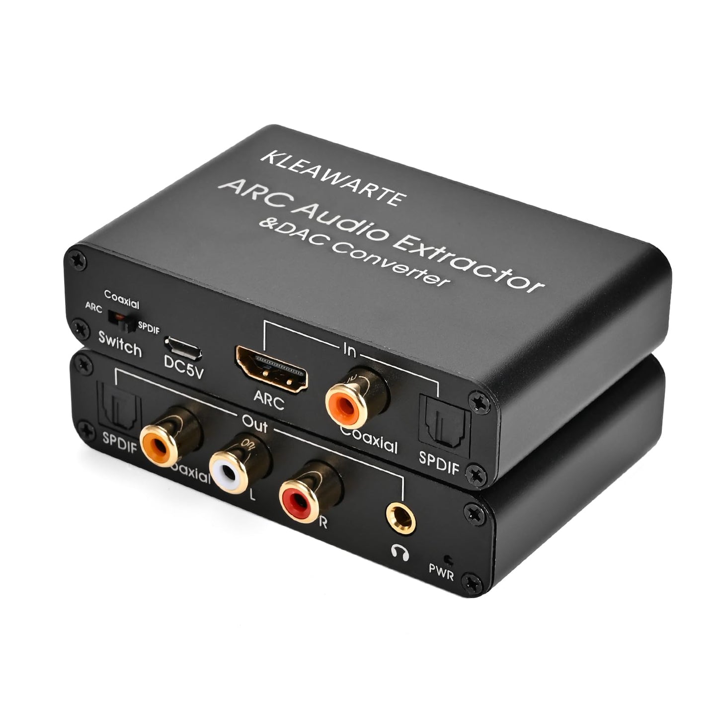 HDMI ARC Adapter ARC Audio Extractor ARC HDMI SPDIF/Optical Coaxial to Stereo Audio SPDIF Coaxial L/R 3.5mm Jack for TV 192KHz Digital to Analog