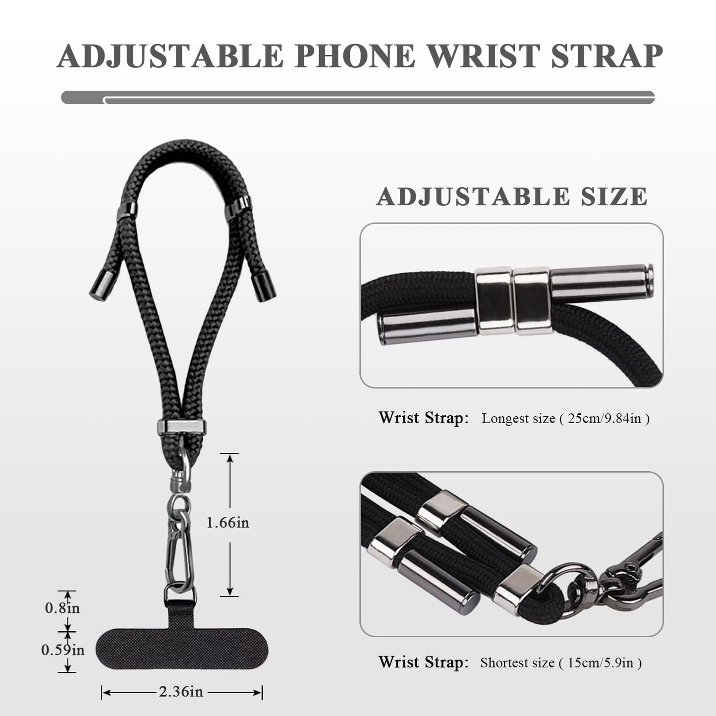 AdaUpgo Phone Strap - 1 x Adjustable Phone Wrist Strap,1 x Phone Lanyard Tab,Universal Cell Phone Wrist Strap for Travel Essentials,Compatible