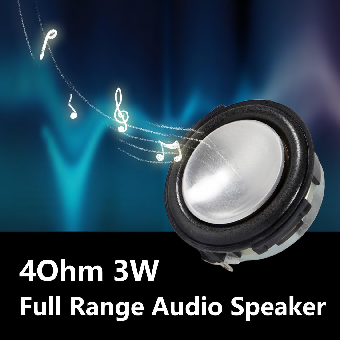 4pcs 4Ohm 3W Full Range Audio Speaker Replacement Stereo Loudspeaker Repair Magnet Electronic Speaker Compatible with JBL On Stage Crystal DIY (4Ohm