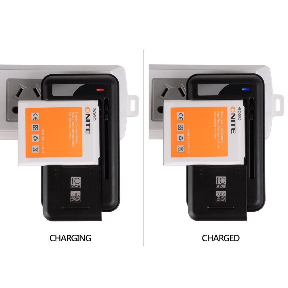 Onite Universal Cellphone Removeable Battery Charger, Extra 5V USB Output Port, for SCP-73LBPS Battery Kyocera DuraXV Extreme E4810/Kyocera DuraXE