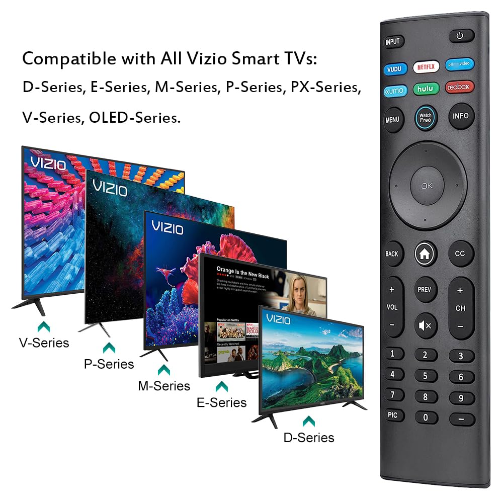 XRT140 Universal Remote Control for All VIZIO Smart TVs, Remote Replacement for VIZIO TV Smartcast D, E, M, P/PX, V, OLED Series