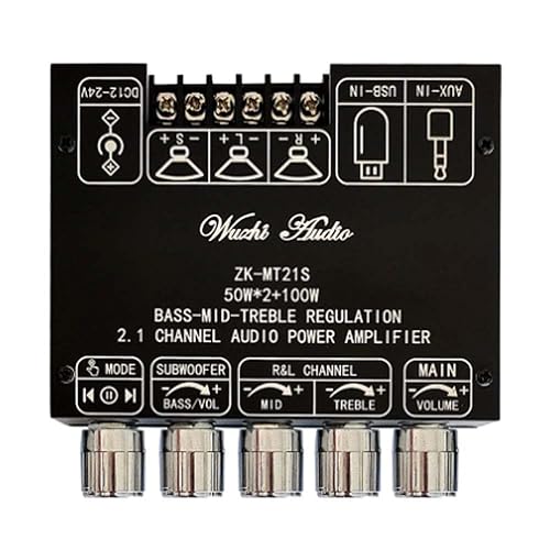ZK-MT21S 2.1 Channel Audio Amplifier Module Subwoofer Midrange Treble