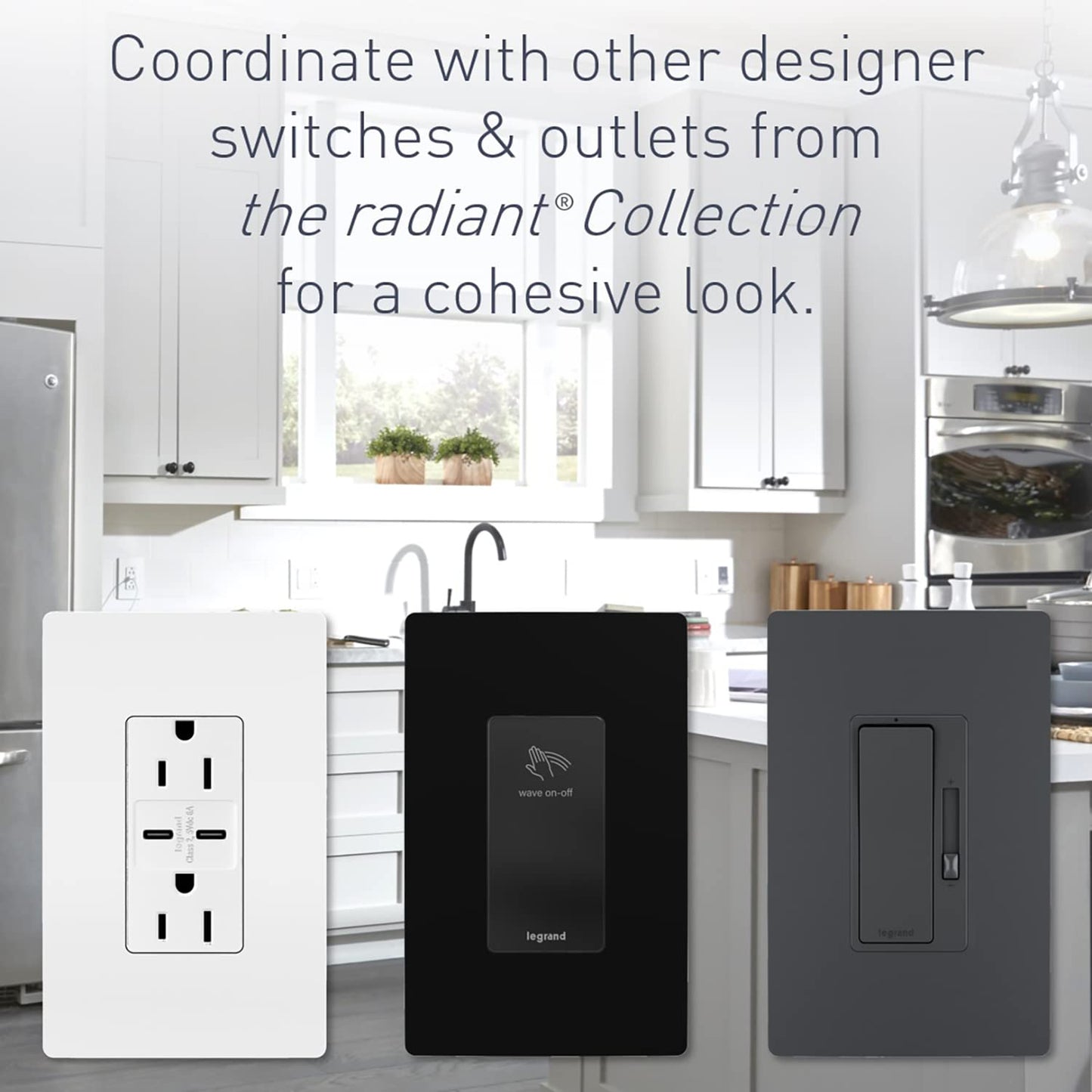 Legrand radiant TM8USB4BKCC6 Decorator Outlet Quad USB Charger, 4.2 Amp Multi Port Charging Station, Black (1 Count)