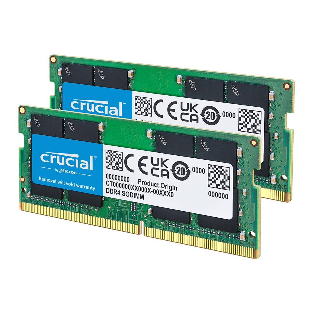 Crucial 16GB DDR4 RAM Kit (2x8GB), 3200MHz (PC4-25600), Downclockable to 2933/2666MHz Laptop Memory SODIMM 260-Pin, Compatible with 13th Gen Intel