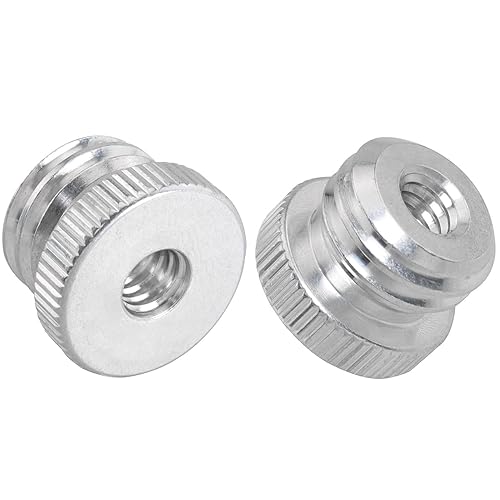 LUORNG 2PCS 1/4'' Female to 5/8'' Male Threaded Screw Adapter for Microphone Stand Mount Tripod Laser Level Adapter