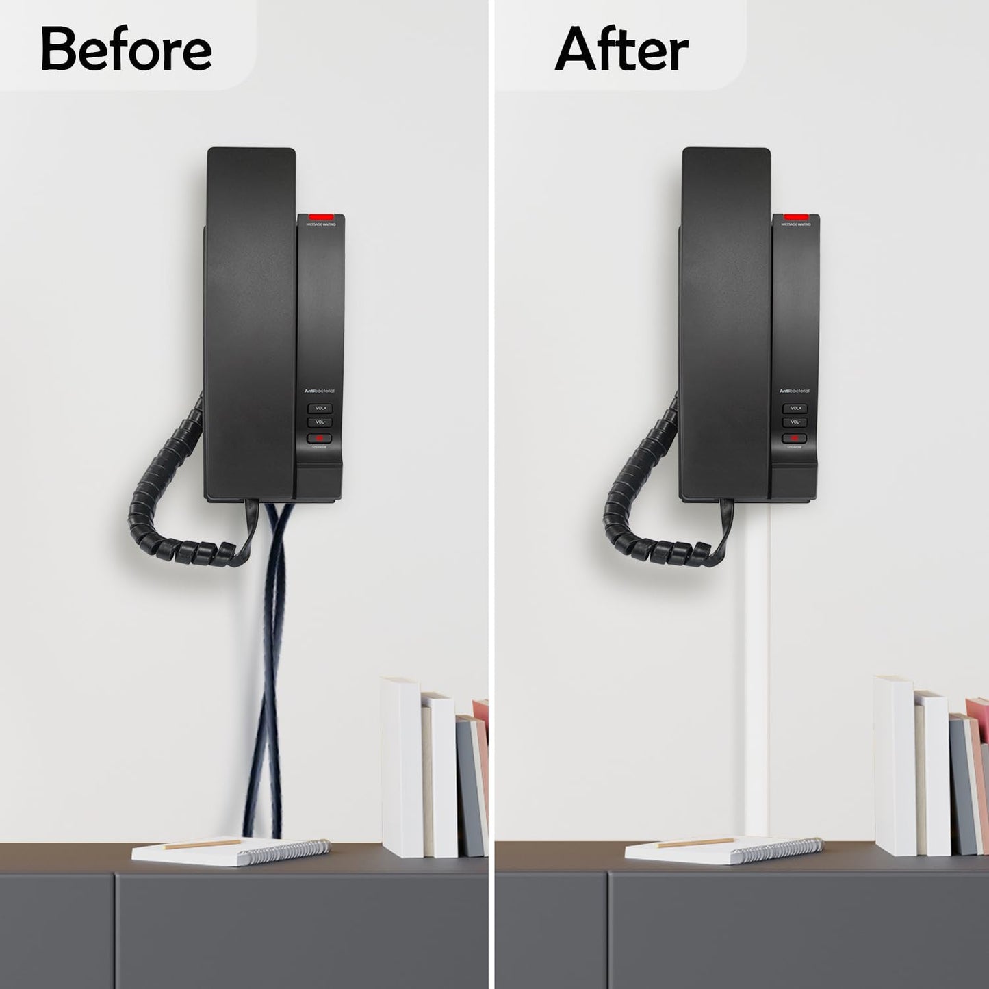 TV Cord Hider - Flexible Wall Cord Cover Low Profile Silicone Cable Raceway Self Adhesive Cut to Size Design for Hiding Wires on Wall Clean Home Setup