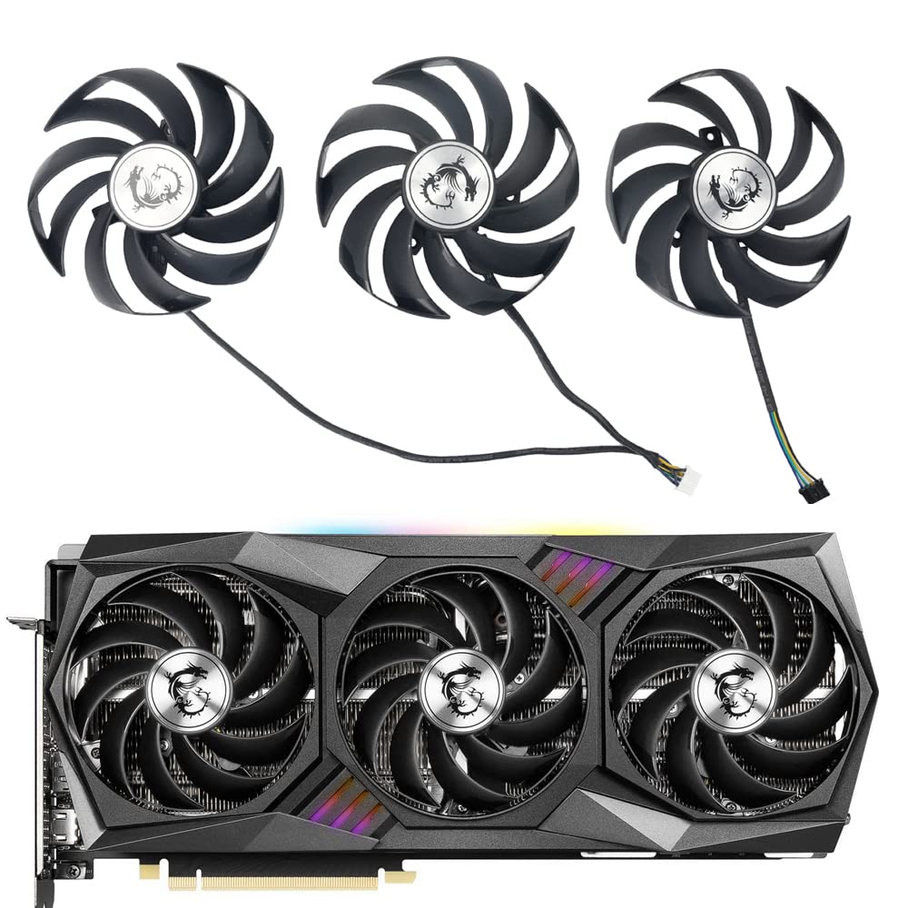 inRobert 90mm Ball Bearing Graphics Card Fan Replacement for MSI RTX 3060 3070 3080 Ti 3090 Gaming X Trio GPU PLD09210B12HH (3)