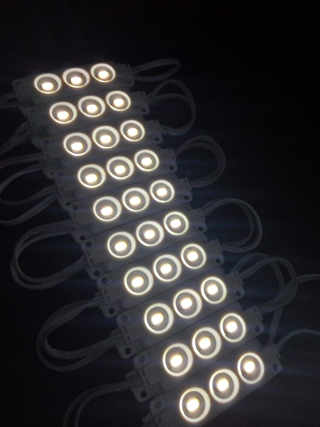 YXHL LED Module 12V Cool White 3 LED Module for Letter Sign Billboard Light, DIY Indoor Outdoor Waterproof 5730 SMD for inflatables