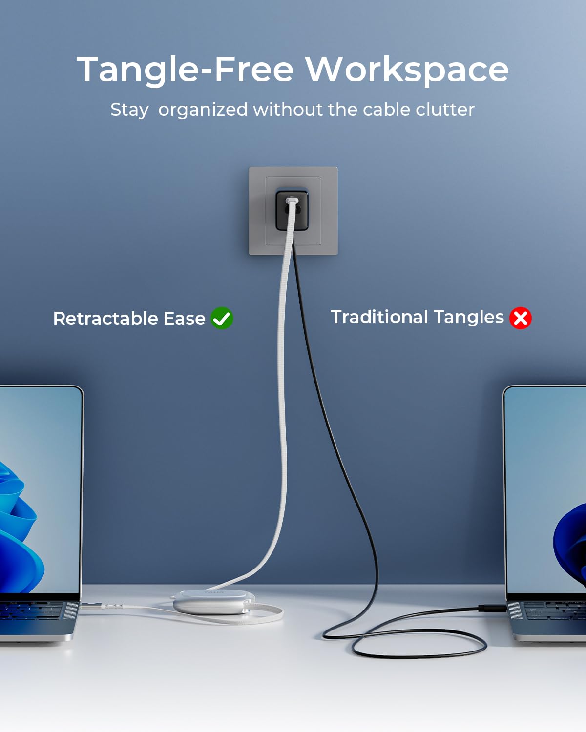 TALIX 240W Retractable USB C Cable 3.94Ft PD 3.2 Fast Charging USB C to USB C Cable, Travel Charger Cable, Mini Phone Charger Cord for iPhone 17 16 15