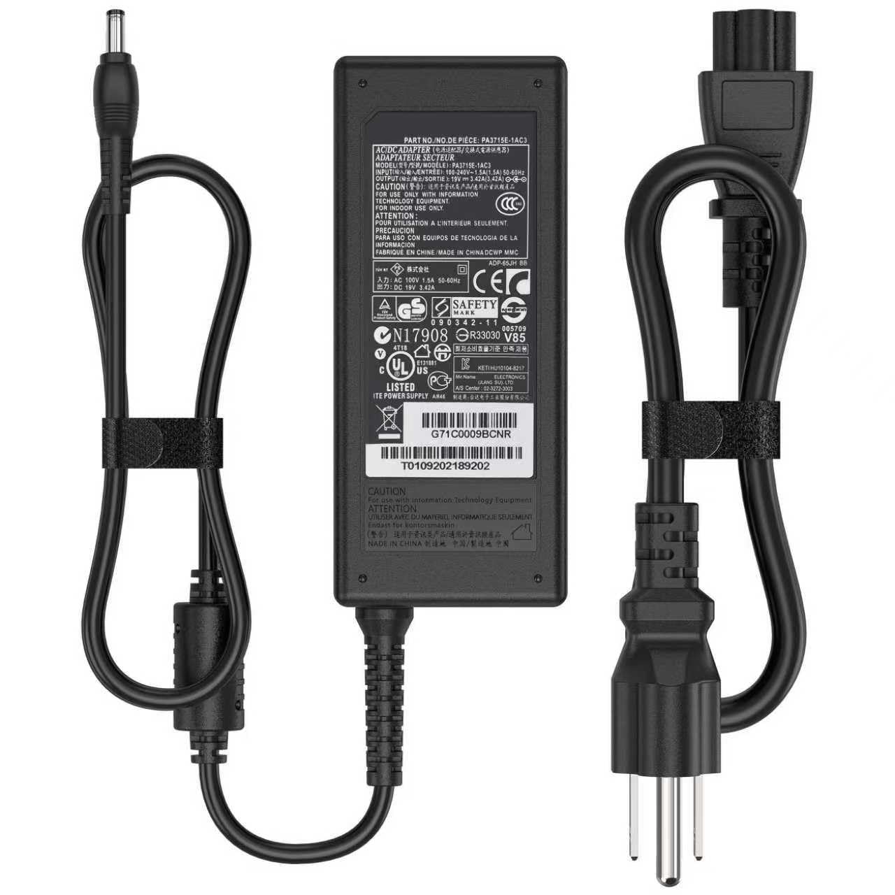 HHZ 65W Laptop Charger Compatible with Toshiba Satellite C55 C55D C55T C655 C655D C675 C855 C855D,19V 3.42A Power Supply Compatible with Toshiba L55…