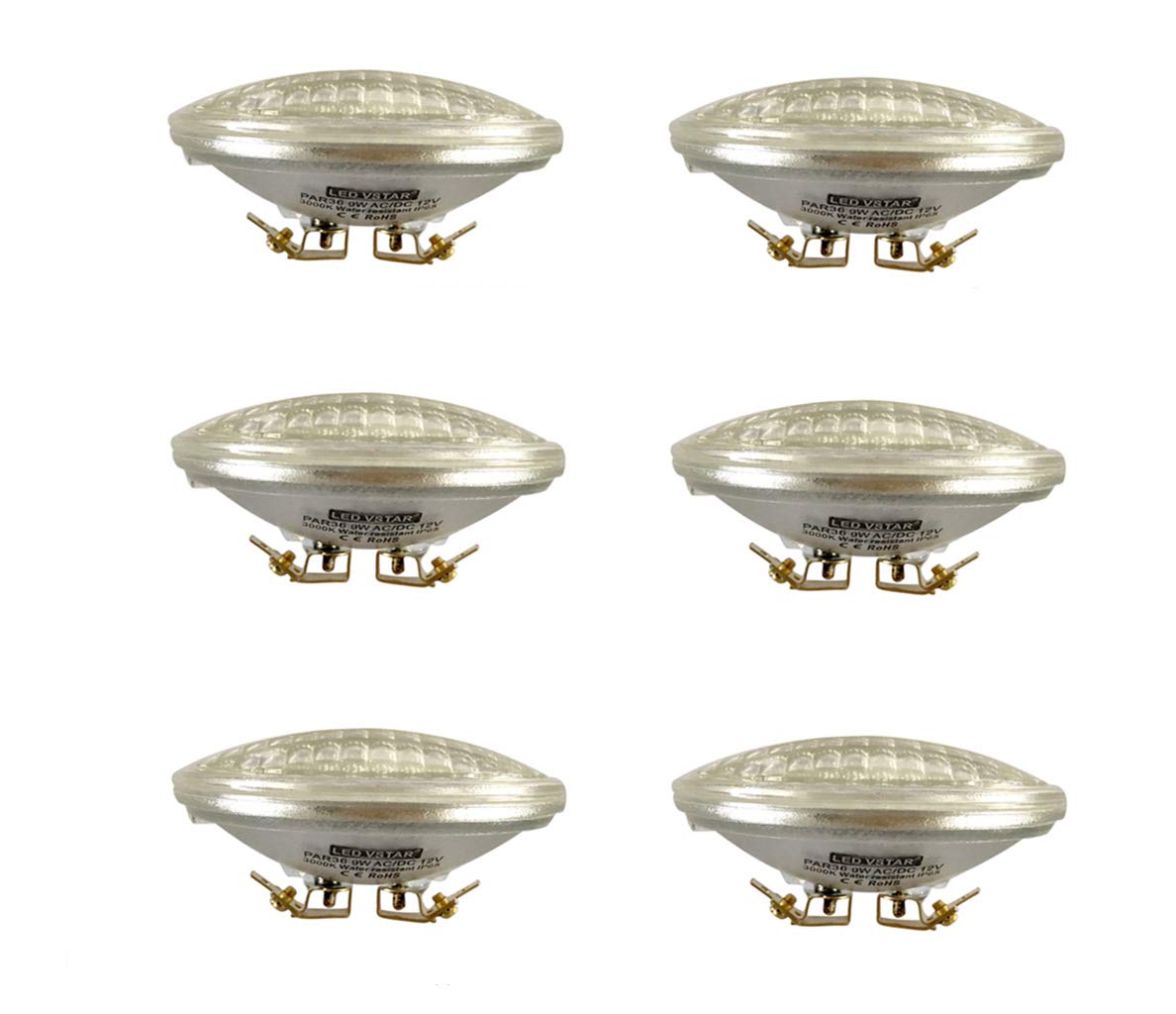 VSTAR® PAR36 LED Landscape Bulb, 12V 9W,900 lm 60W Halogen Eq.3000k,6 Packs