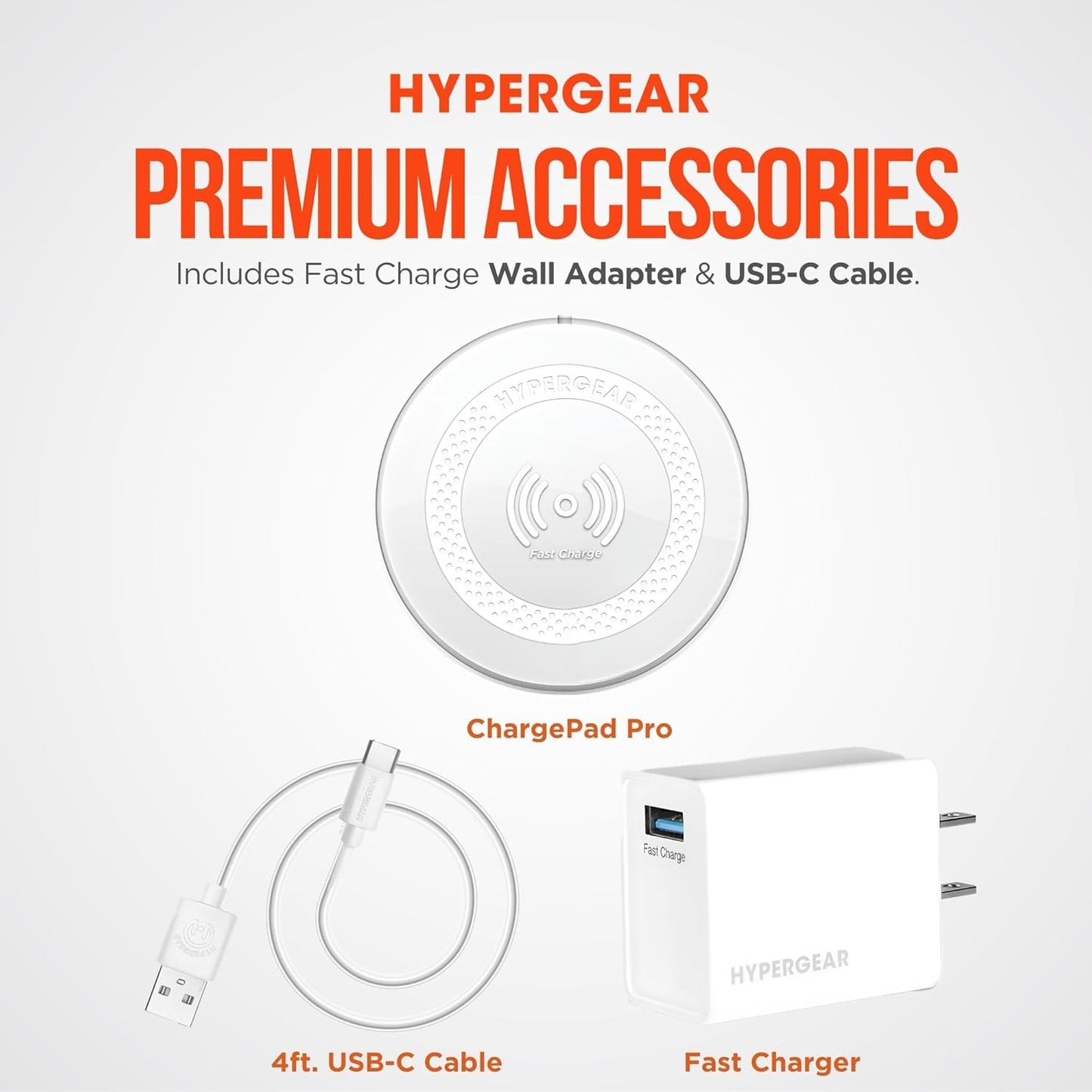 HyperGear ChargePad Pro - 15W Wireless Charging Pad, Wireless Charger for iPhone & Android, Compatible with Qi Enabled Phones & Devices, Includes Wall