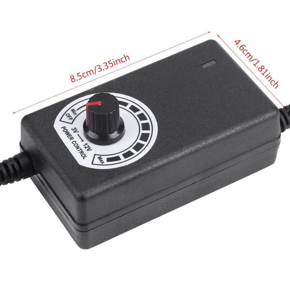 Haosie 3V-12V 2A Adjustable Power Supply Adapter, 110V-240V AC to DC Converter, Switching Power Converter AC/DC Adapter, US Plug