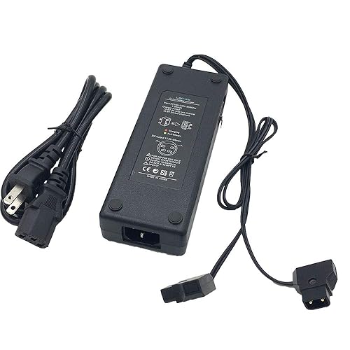 REYTRIC Dual D-Tap (P Tap) Travel Charger Compatible Sony V-Mount/V Lock and Anton Bauer Gold Mount Batteries with 2-Prong Power Cord