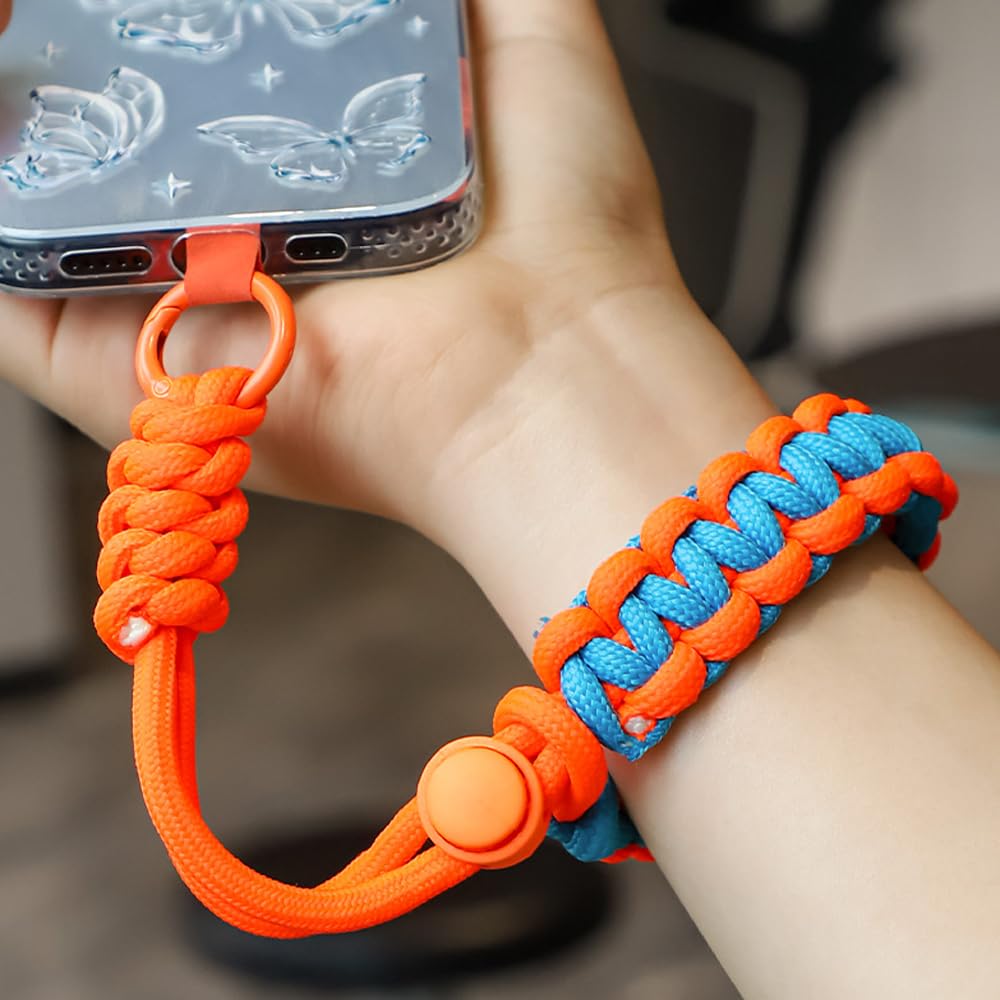 YouPocket Phone Lanyard Phone Wrist Strap for Cell Phone Case, Adjustable Phone Strap Lanyard Phone Tether Anti Theft (Orange)