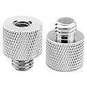 JOMLEY 1/4 to 3/8 Adapter,1/4"-20 Female to 3/8"-16 Male Screw Thread Adapter for Camera Monitor, Mic Stand, Tripod - 2 Pack