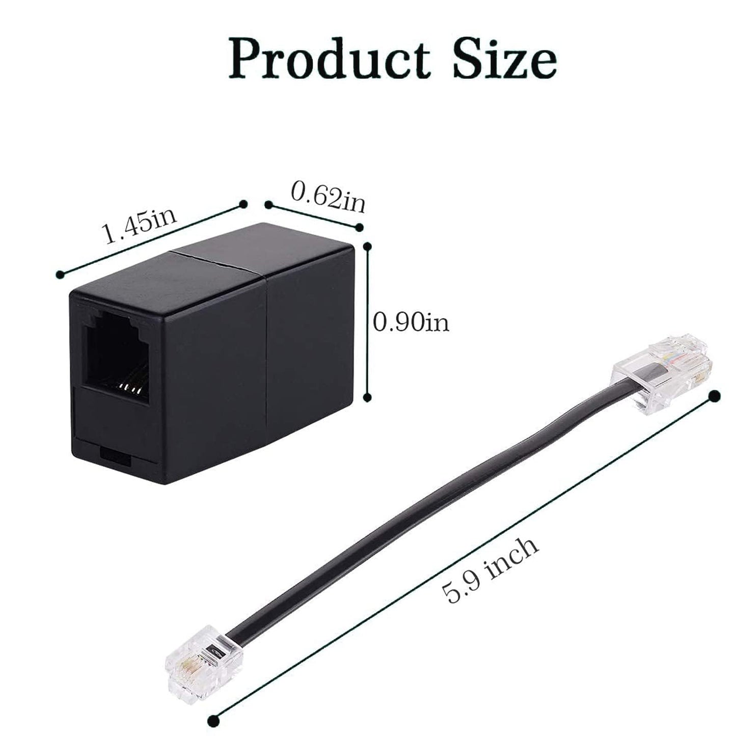 HAWAKA RJ11 Phone Jack to RJ45 Ethernet Converter Adapter Cable,RJ45 8P4C Male to RJ11 6P4C Female Telephone Adapter Wire Cord for Landline Telephone