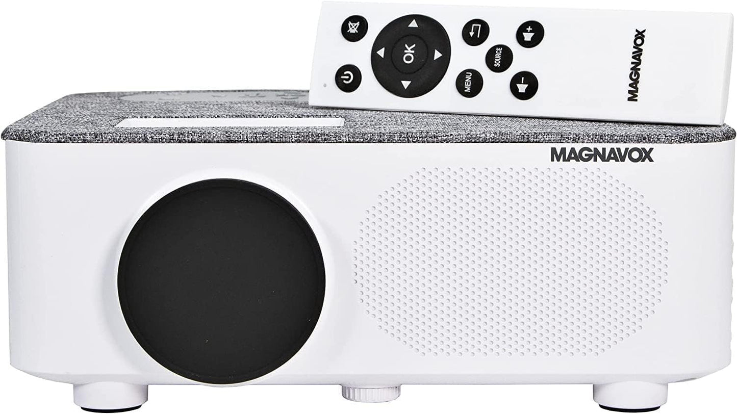 Magnavox MP603 Home Theater Projector with Bluetooth Wireless Technology and Suitcase Speaker | 1080p and 160" Display Supported | Compatible