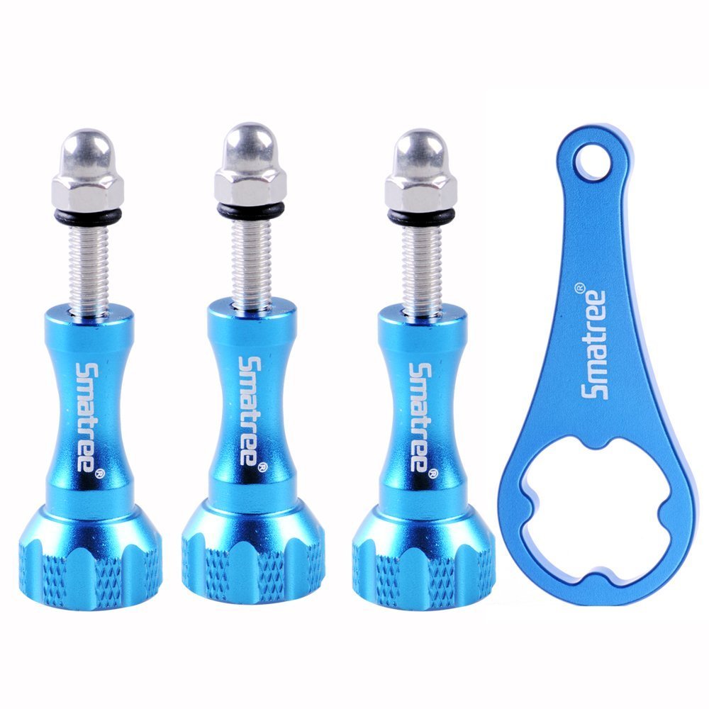 Smatree 3pcs Long Aluminum ThumbScrew Set + Wrench Compatible for Gopro 13,12,11,10,9, 8,7,6, 5, 4, 3+, Gopro MAX, GoPro 2018,DJI OSMO Action Cameras