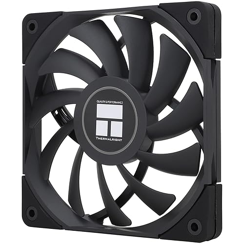 Thermalright C12015B CPU Fan Computer case Fan Quiet 4pin PWM PC Fan,15mm Slimline Cooler Fan,120mm CPU Cooling(Black)