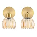 KENMI Wall Sconces Vintage Fixture Light, Vanity Lights for Bathroom, Modern Wall Light Fixtures, Metal Sconces Wall Lighting with Glass Shade
