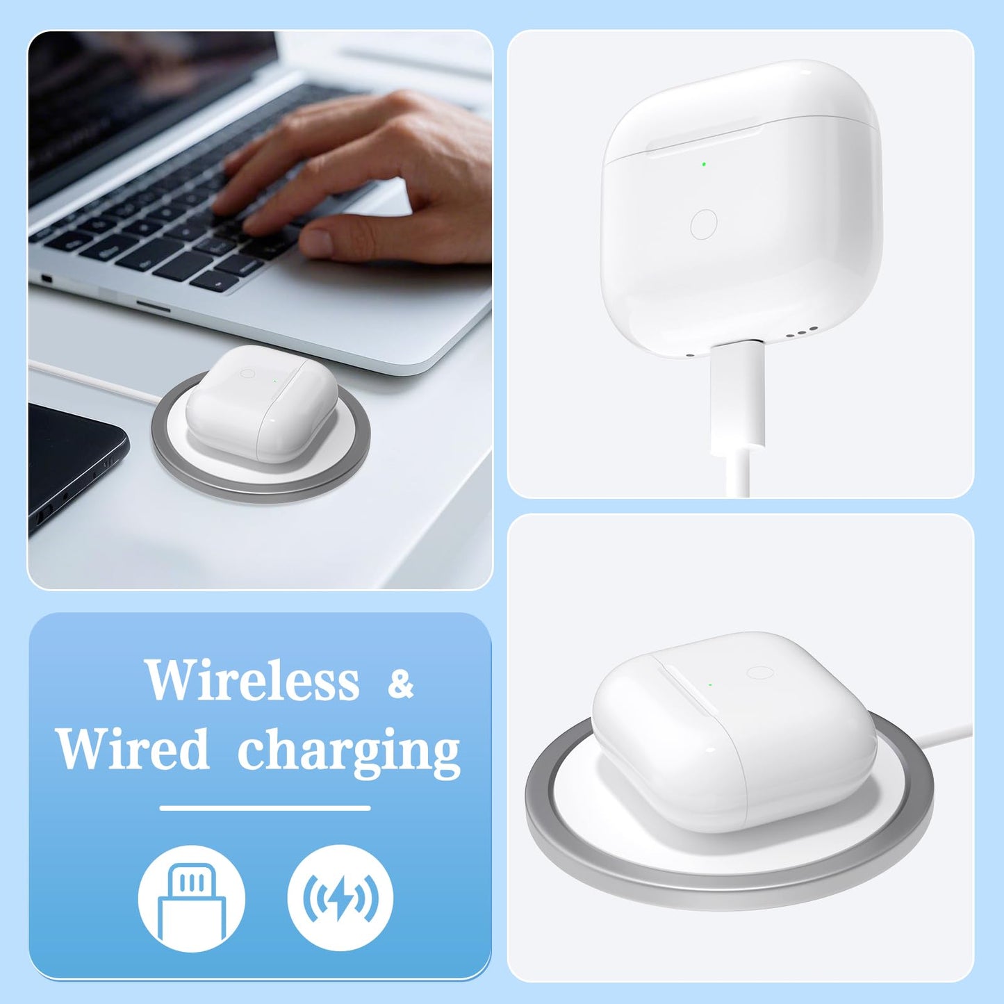 Replacement Wireless Charge Case for AirPods 4rd Gen Charging Case, Wireless AirPod 4th Charging Cases with AirPod 4rd Generation Charger Cases