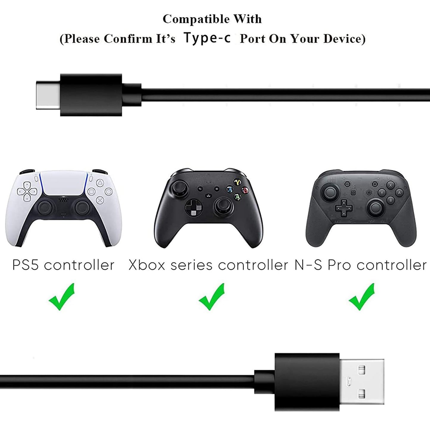 Charger Charging Cable Cord USB C for Xbox Series S/X and Xbox Elite Controller Series 2 Charging Cable,PS5 Controller Wire PS5 Dual
