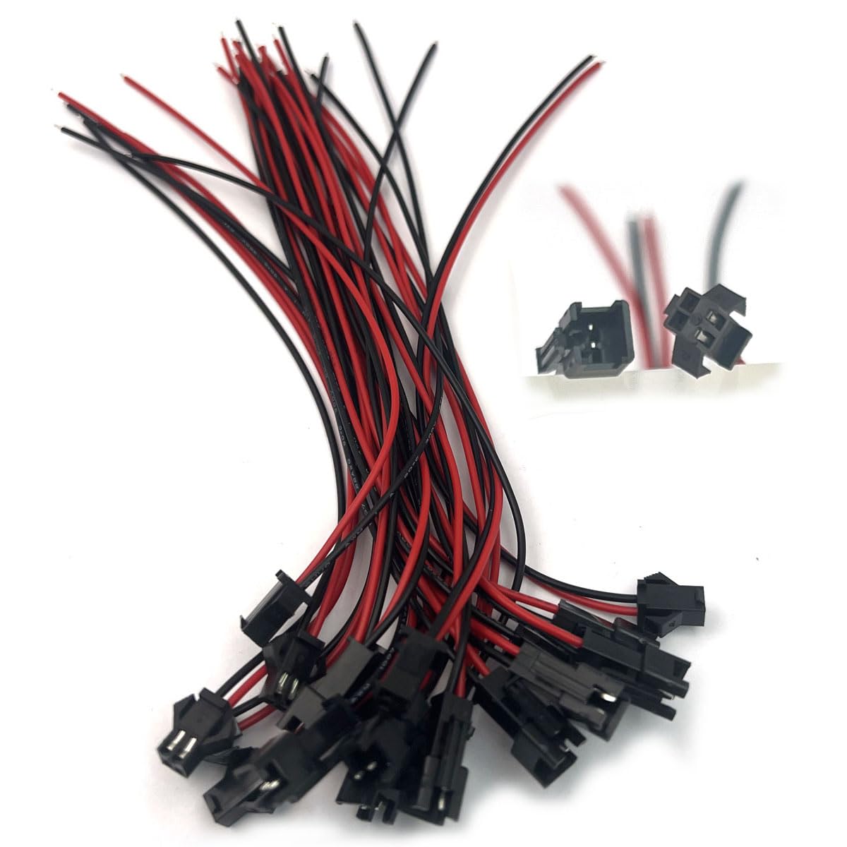 DEVMO JST SM 2-Pins 2P Female & Male Plug Connector Wire Cables for Arduino (Pack of 10 Pairs) AE1045