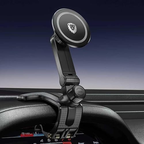 JunDa Universal 360-Degree Rotating Car Phone Holder, Multifunctional Dashboard Phone Mount with Clip for All Smartphones, Secure Flexible Grip