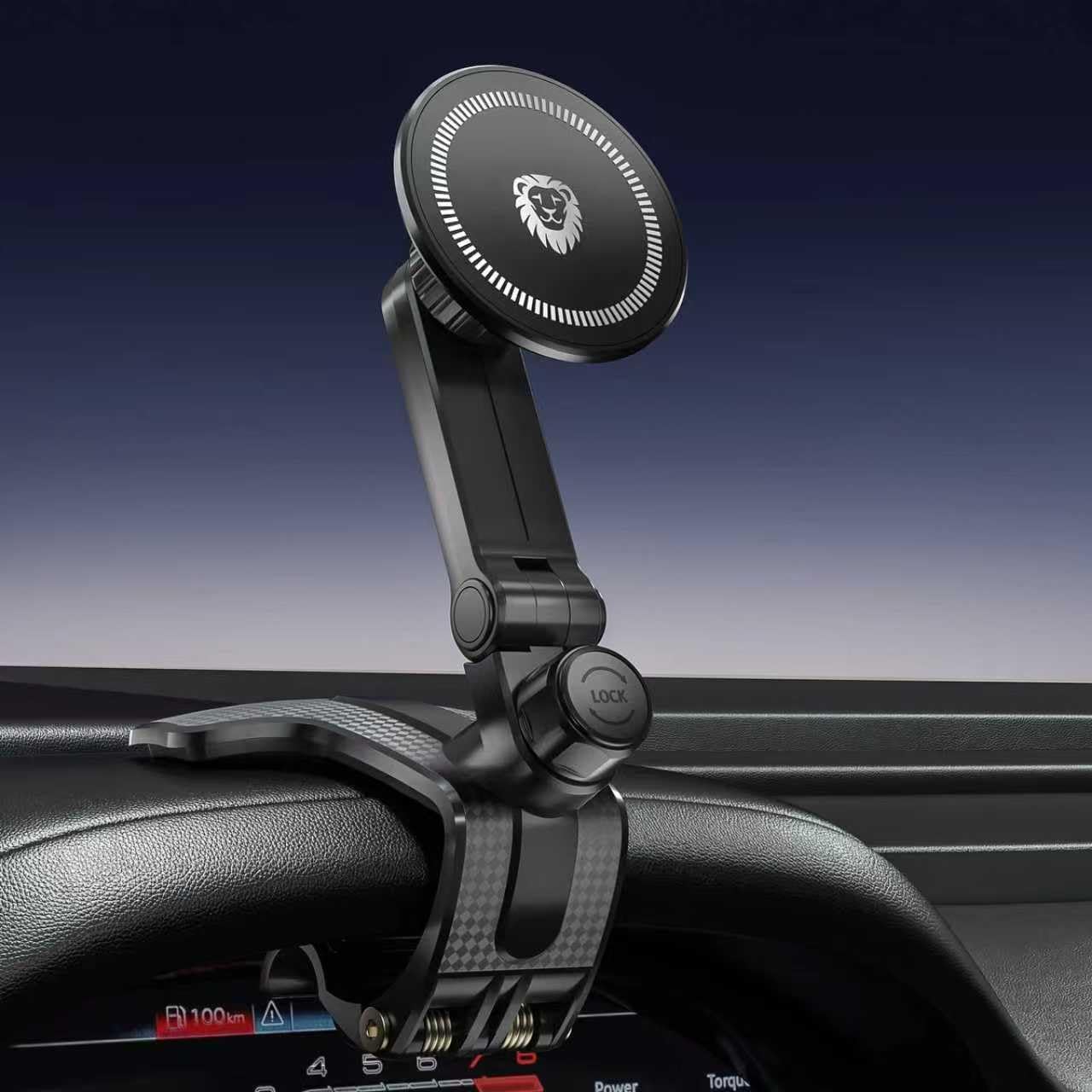 JunDa Universal 360-Degree Rotating Car Phone Holder, Multifunctional Dashboard Phone Mount with Clip for All Smartphones, Secure Flexible Grip