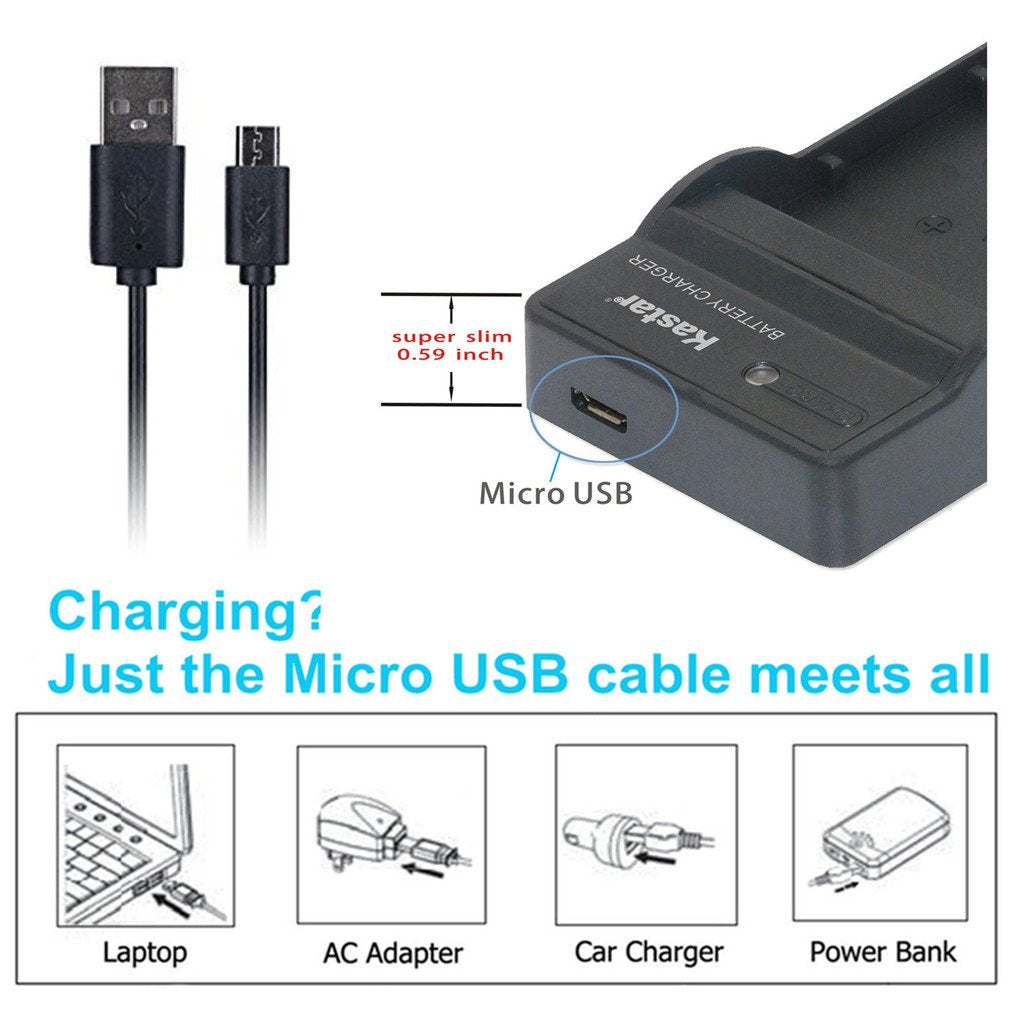 Kastar Slim USB Charger for Nik EN-EL23, ENEL23 MH-67 and Nik Coolpix P600, P610 S810c, P900 Digital Cameras