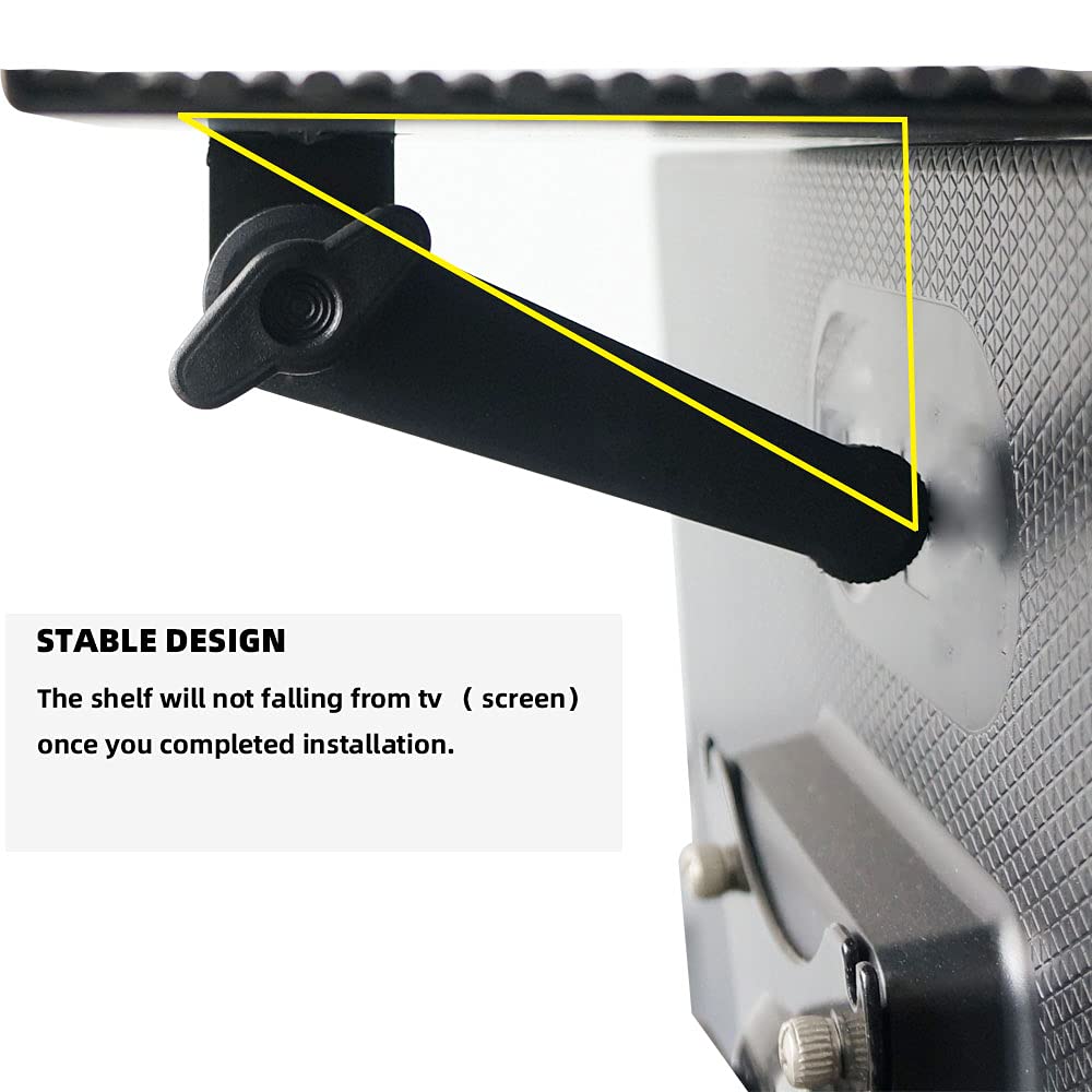 LZKZPY TV Top Shelf Wide Platform Solid Screen Shelf Adjustable Mount Desktop PC Monitor with 8 inch Wide Platform?for Streaming Devices, Media Boxes